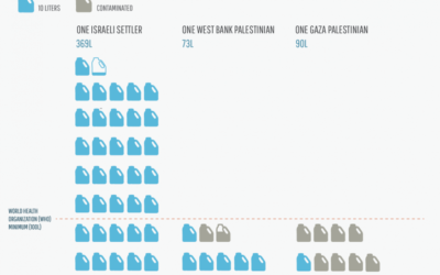 Water Consumption, Israeli Settlers vs. Palestinians in the Occupied Palestinian Territories (Credit: IMEU)